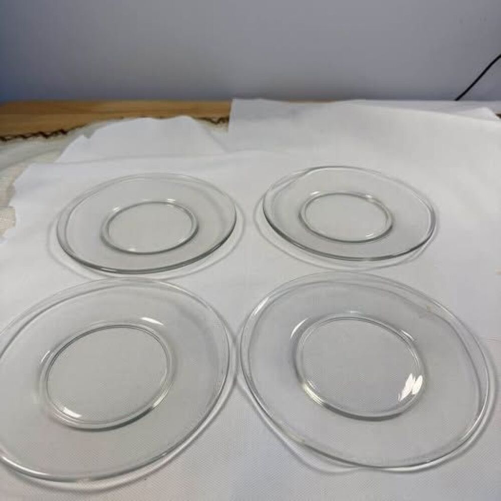 Clear Glass Dessert 6” Plates set of 4